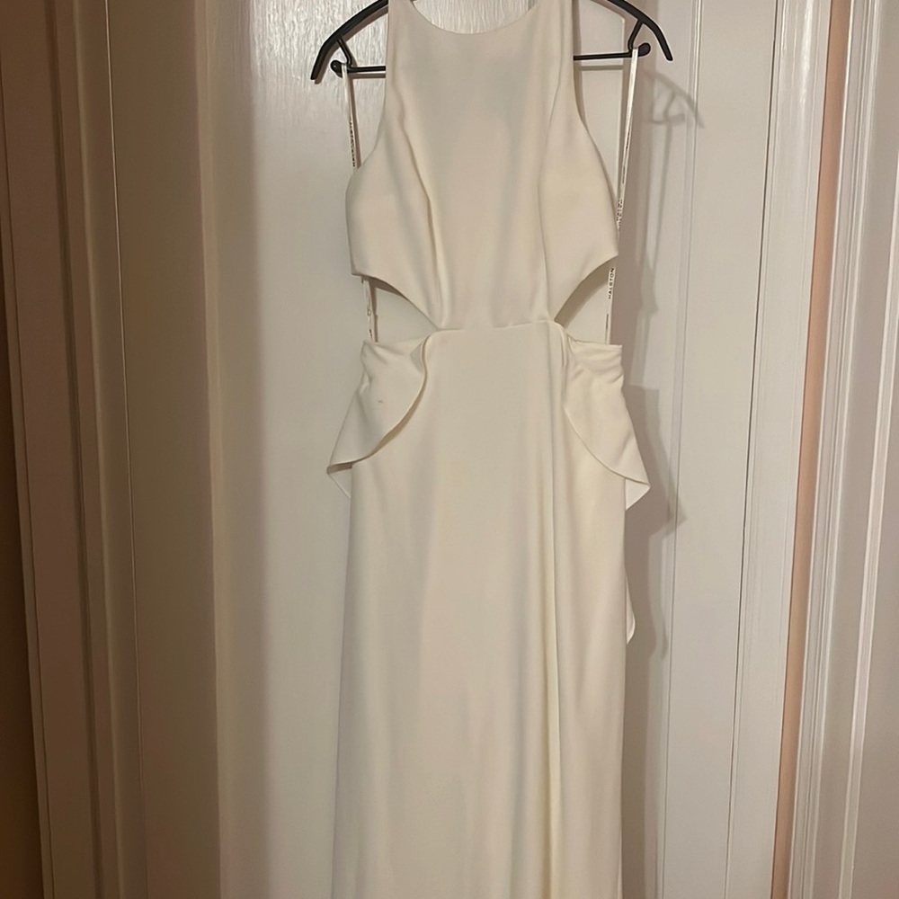 Halston off white gown